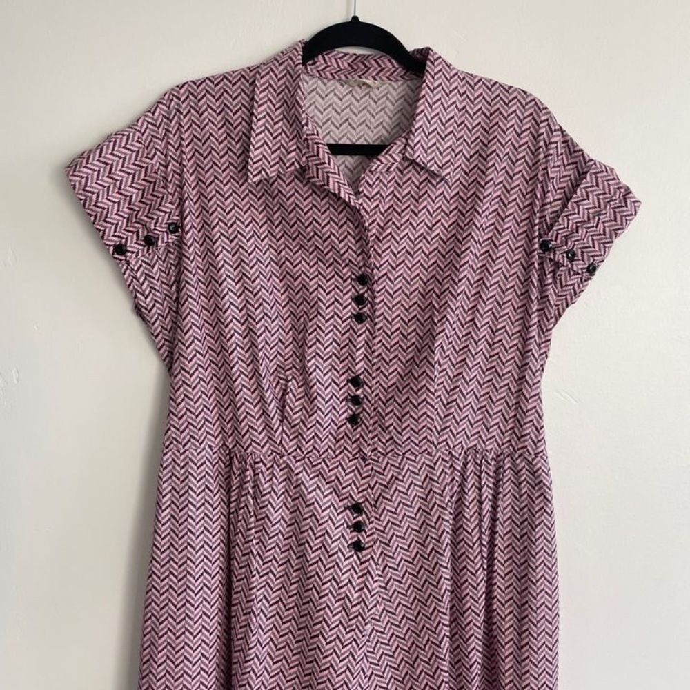 VINTAGE pink chevron dress